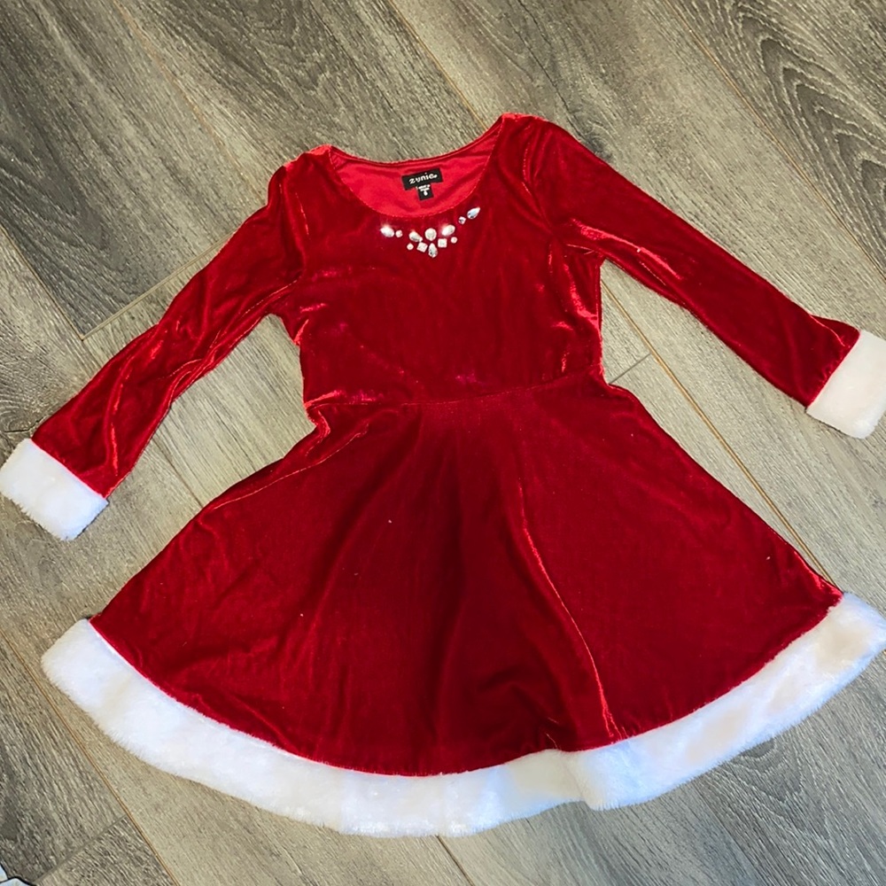 Red velvet Christmas dress